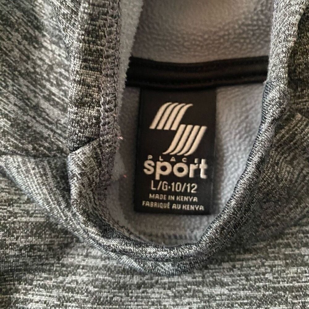 The Childrens place sport youth boys L pullover hoodie black & grey - Picture 4 of 5